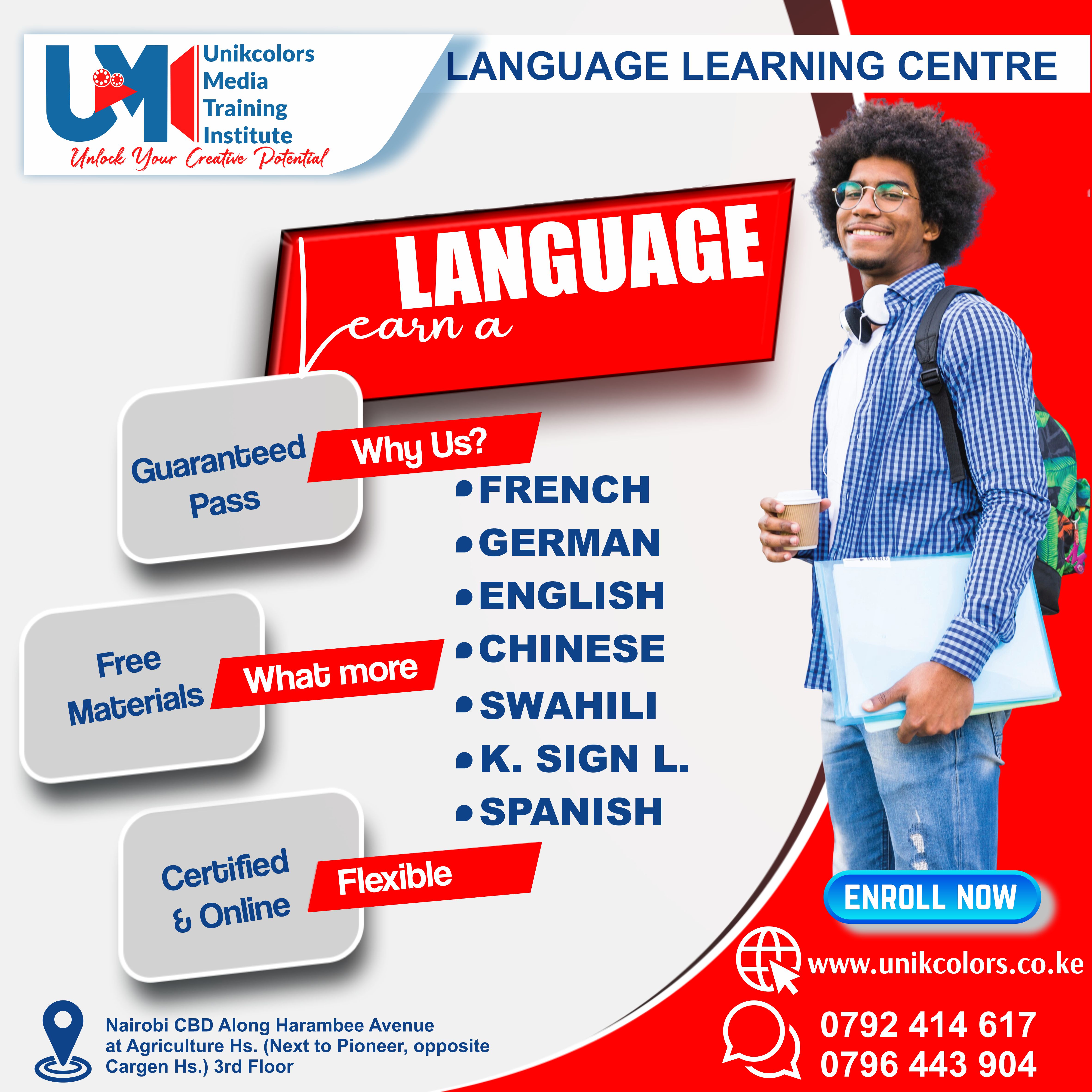 LANGUAGE TRAINING CENTRE - GERMAN | ENGLISH | FRENCH | CHINESE | SPANISH | SWAHILI | KENYA SIGN LANG